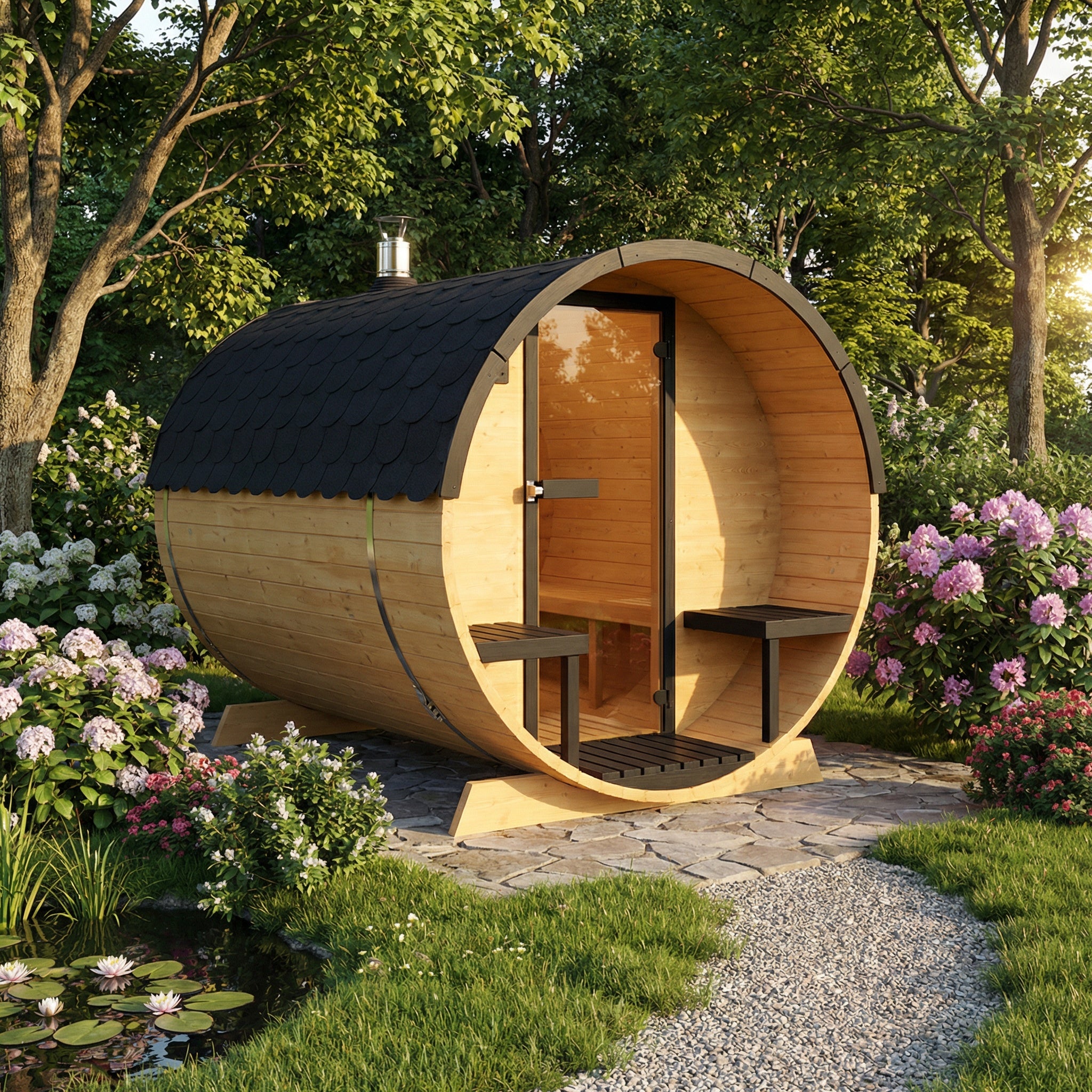 Sauna beczka 2m
